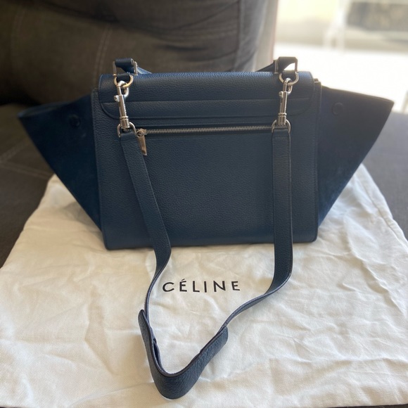 Celine Navy Medium Trapeze Bag - Picture 7 of 11